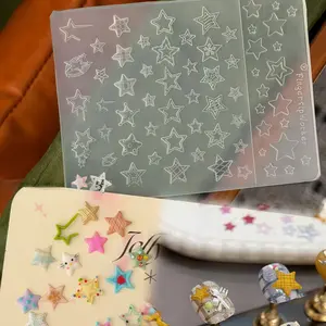 Stylish Nail Art Silicone Mold with Polka Dot and Star Design, Elegant and Versatile 3D Nail Decoration Tool for DIY Nail Art