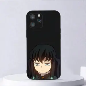 Anime Muichiro Tokito Phone Case for iPhone 17,16,15,14,13,12,11,Pro,Max,Plus Phone Cover Soft Silicone Black Cover