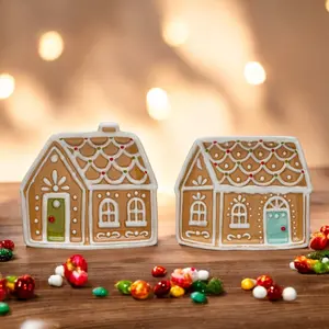 Ceramic Gingerbread House Plate - 6-in