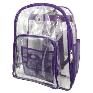 Harvest  Deluxe 17 in. See-through Clear 0.5 mm. PVC Backpack