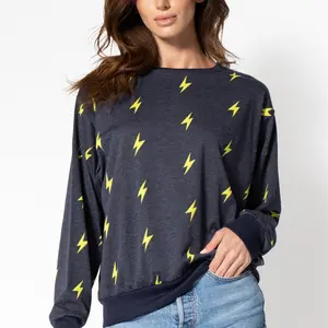 ALL-OVER LIGHTENING BOLTS PULLOVER