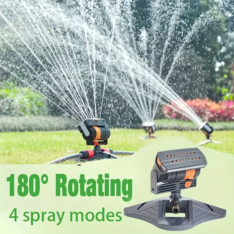 Garden Sprinkler, Multifunctional Sprayer with 16 Nozzles, 180° Rotatable Head, Automatic Irrigation System, Wide Coverage, Easy Installation, No Power Needed, Lawn and Garden Watering, Adjustable Sprayer, Watering Systems