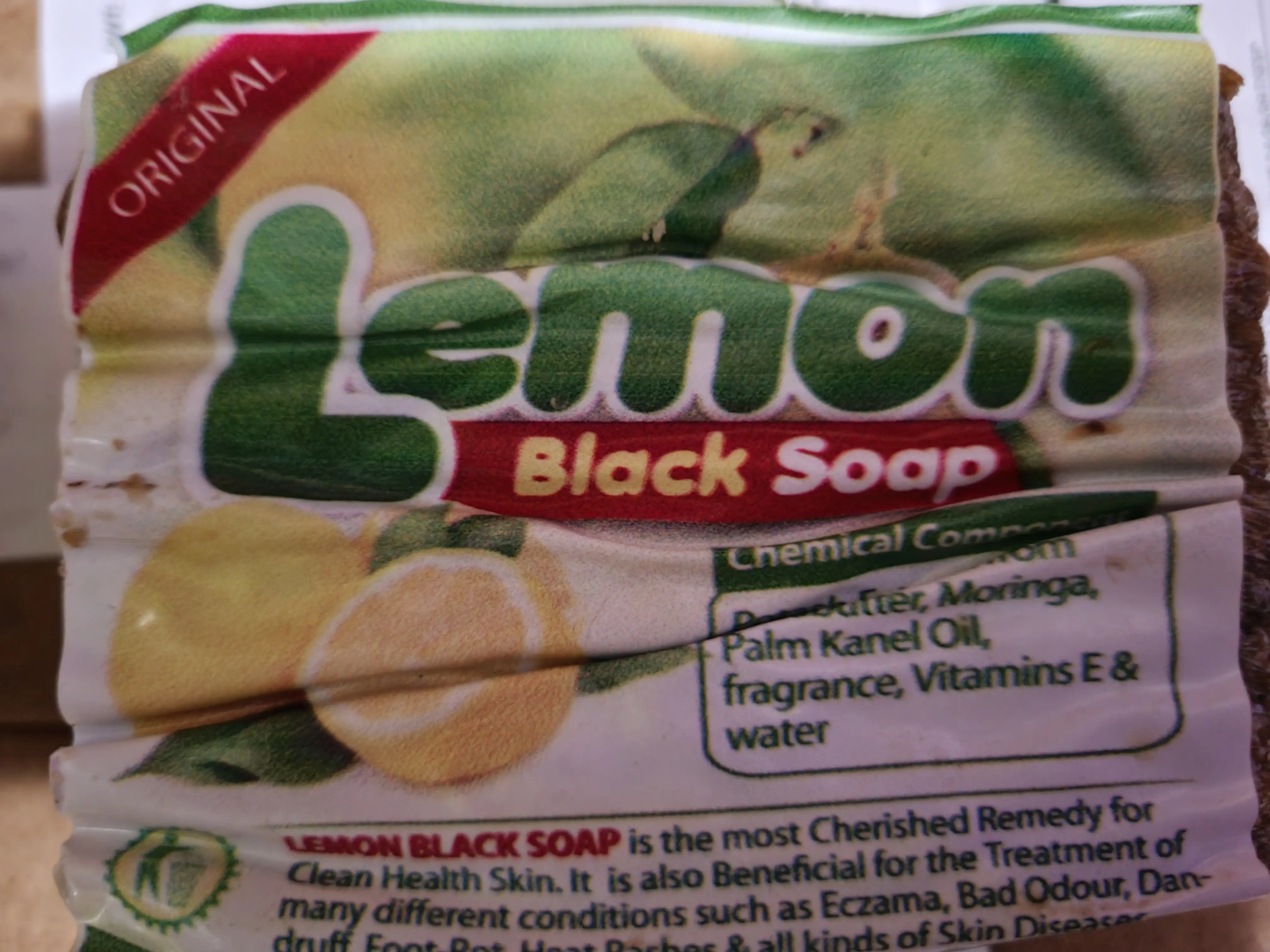 African Black Soap with Added Lemon Oil