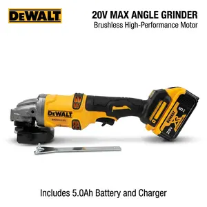 Dewalt DCG405 20V 9000Rpm 125mm Brushless Angle Grinder For Metal Fabricators Cutting Rebar, Angle Iron, Or Stainless Pipe With 800W Equivalent Power Cordless