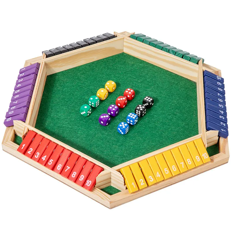 Wooden Closed Box Dice Game, 1 Set BoardDice Game Toys for 1-6 Players, FamilyGameNight and Party Choice, Fun Game for Kids &Adults
