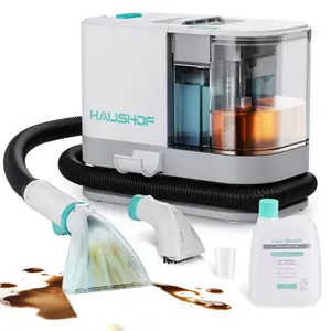 HAUSHOF Portable Carpet Spot and Upholstery Cleaner Machine, 13Kpa Powerful Suction & Spot Remover, Deep Stain Cleaning for Rug, Carpet, Car Seats, Pets, Stairs, Couches, with Cleaning Solution