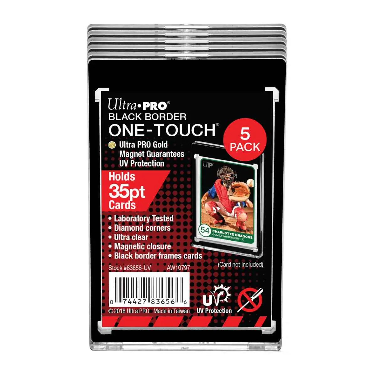 35PT Black Border UV ONE-TOUCH® Magnetic Holder (5ct)