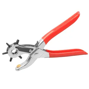Leather Hole Punch Belt Tool - 6 Sizes Puncher Revolving Pliers Heavy Duty