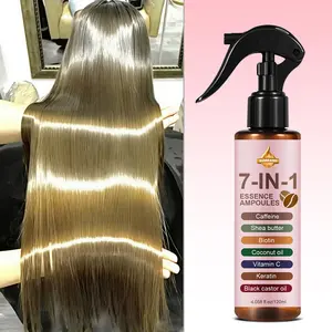 SUMIFANG 7-in-1 Essence Hair Oil Spray (120ml) | Caffeine + Biotin + Keratin + Black Castor Oil | Deep Hydration & Frizz Control | Leave-in Spray Formula: Smooths Frizz for Silky-Smooth Hair