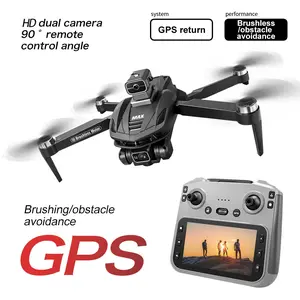 GPS Drone with HD Camera, 4.5" LCD Screen Controller, Auto Return, Follow Me, Gesture Control, One-Key Takeoff/Landing, Altitude Hold, LED Lights, Foldable FPV RC Quadcopter for Beginners & Adults, Portable Drone for Aerial Photography & Outdoor Flying su