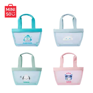 MINISO Cute cartoon handbag, practical portable storage & lunch bag with lovely Pochacco/Cinnamoroll/Kuromi/Hangyodon design. Lightweight and stylish for daily use. A sweet daily essential and nice gift for Sanrio fans and girls.