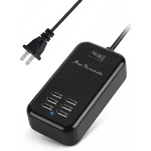 USB Charger Station 6 Port Desktop Charging Station for Multiple Devices Wall Power Strip with Switch