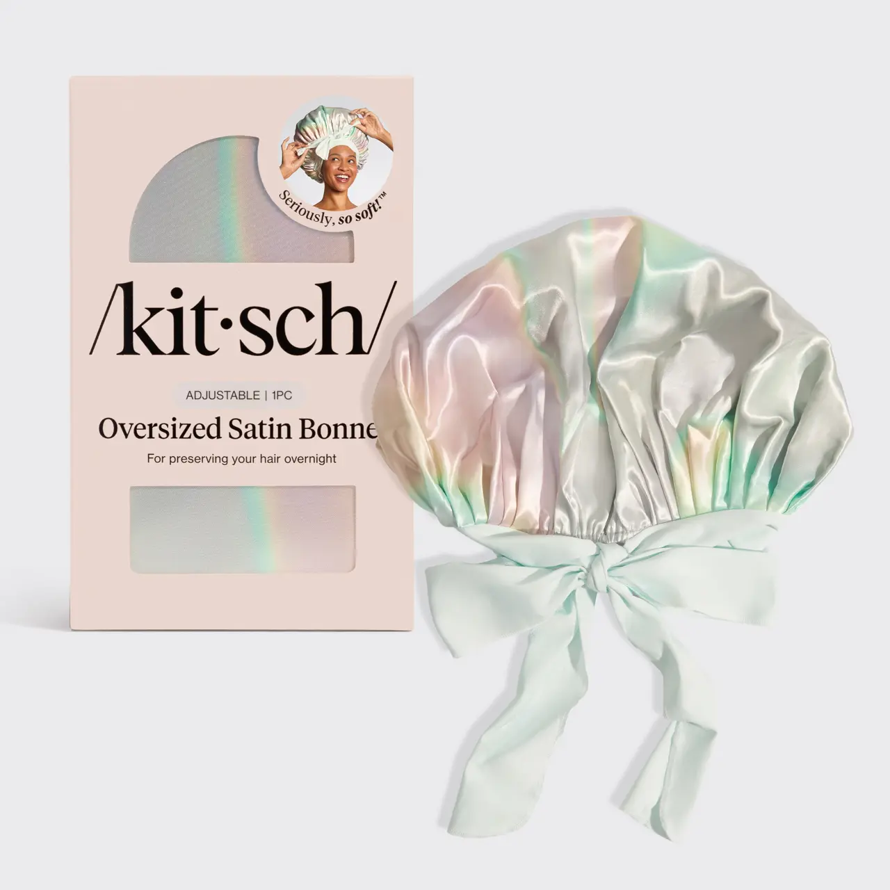 Kitsch Adjustable Oversized Satin Bonnet - Aura Kitsch Adjustable Oversized Satin Bonnet - Aura