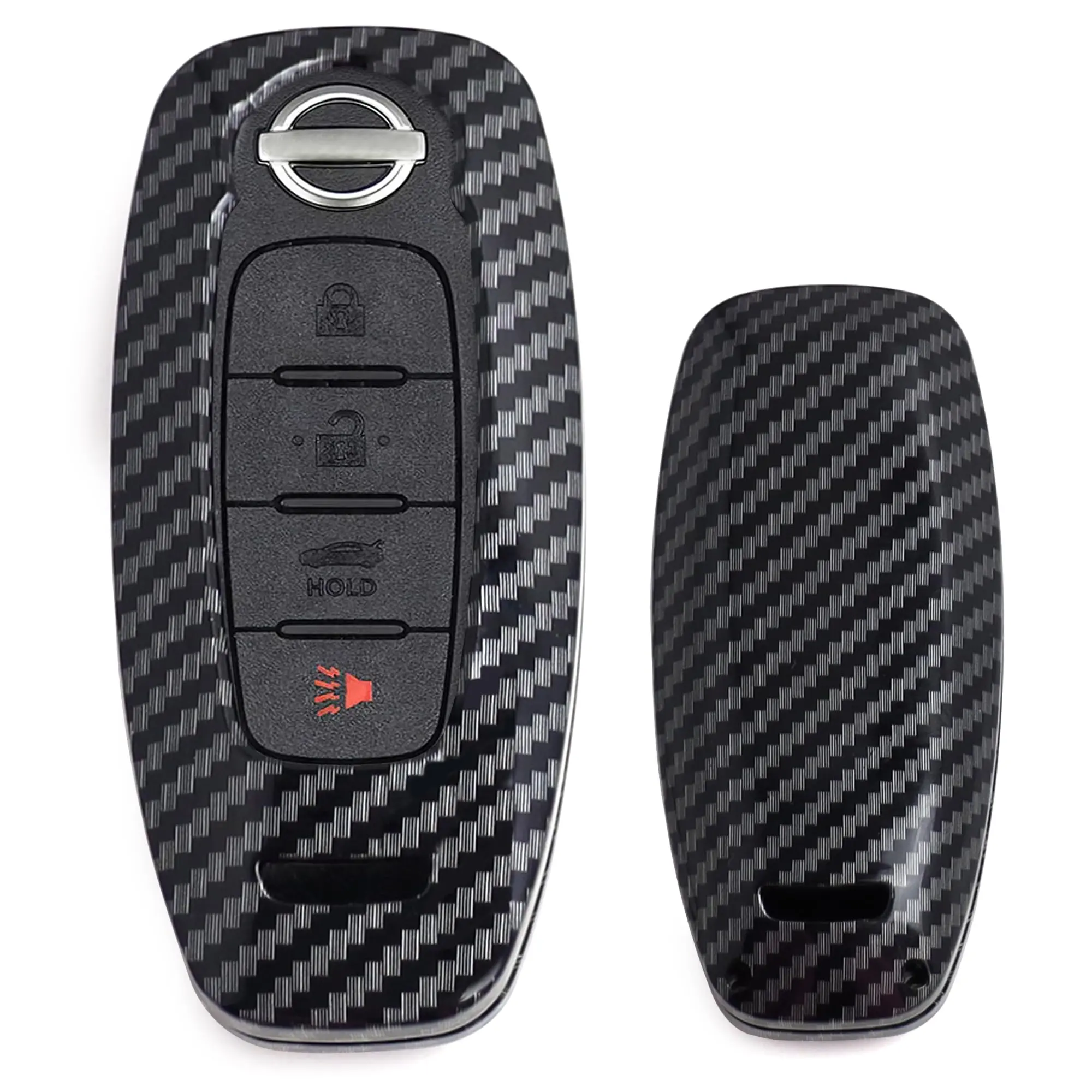 iJDMTOY Glossy Black Carbon Fiber Finish Hard Plastic Key Fob Case For ...
