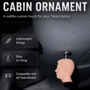 Tesla dashboard hanging Head Ornament - Mini Overhead Interior Accessory for Tesla Owners, Car Enthusiasts