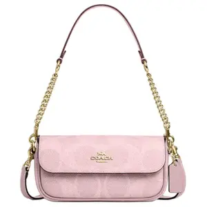 Coach Hailey 20 Logo-Embroidered Coated Canvas And Leather Crossbody Bag In Pink For Women