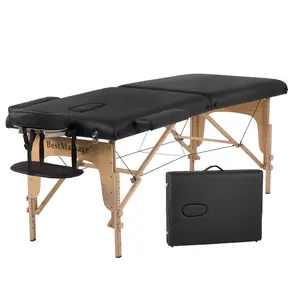 FDW Portable Massage Table Massage Bed 73”Lx28”W Massage Tables 2 Fold Height Adjustable Massage Table Spa Bed Tattoo Bed with Carry Case Facial Cradle Salon Bed