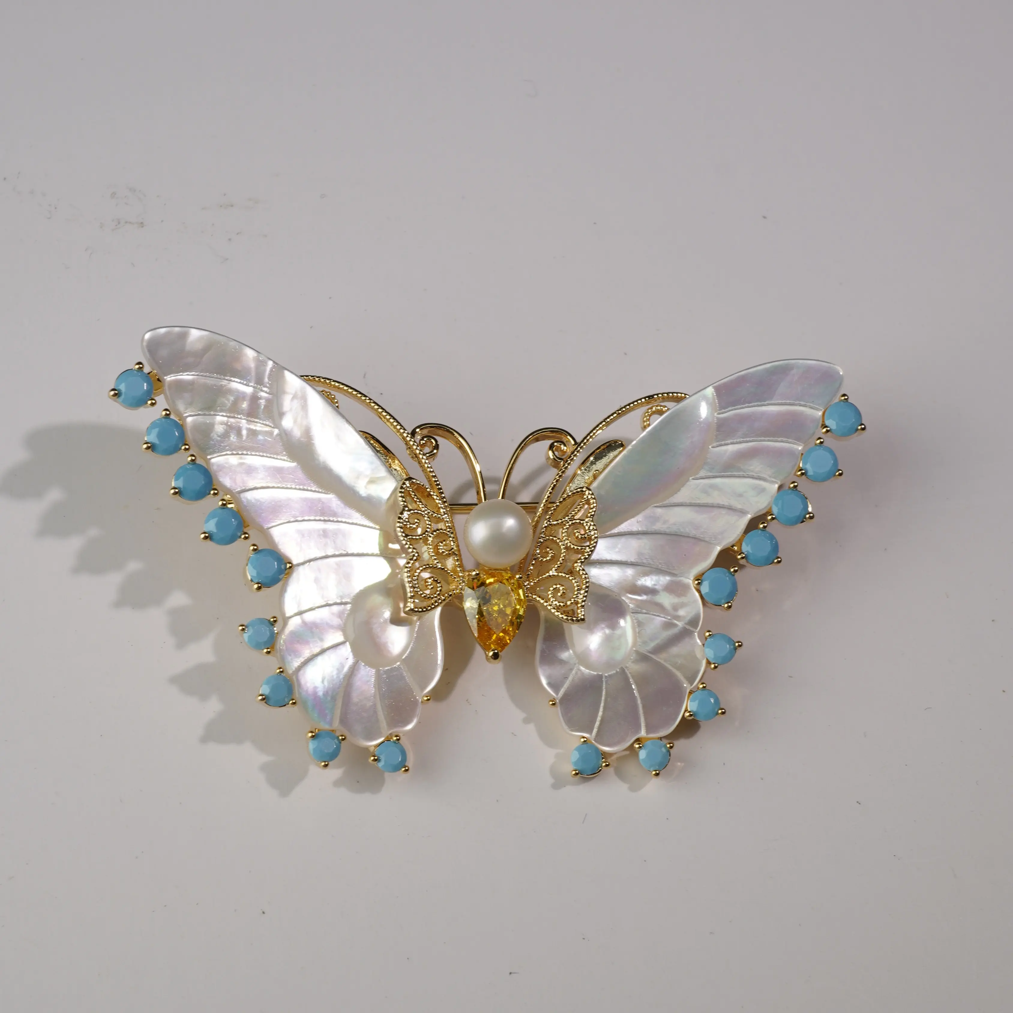 Aqua  Butterfly Brooch