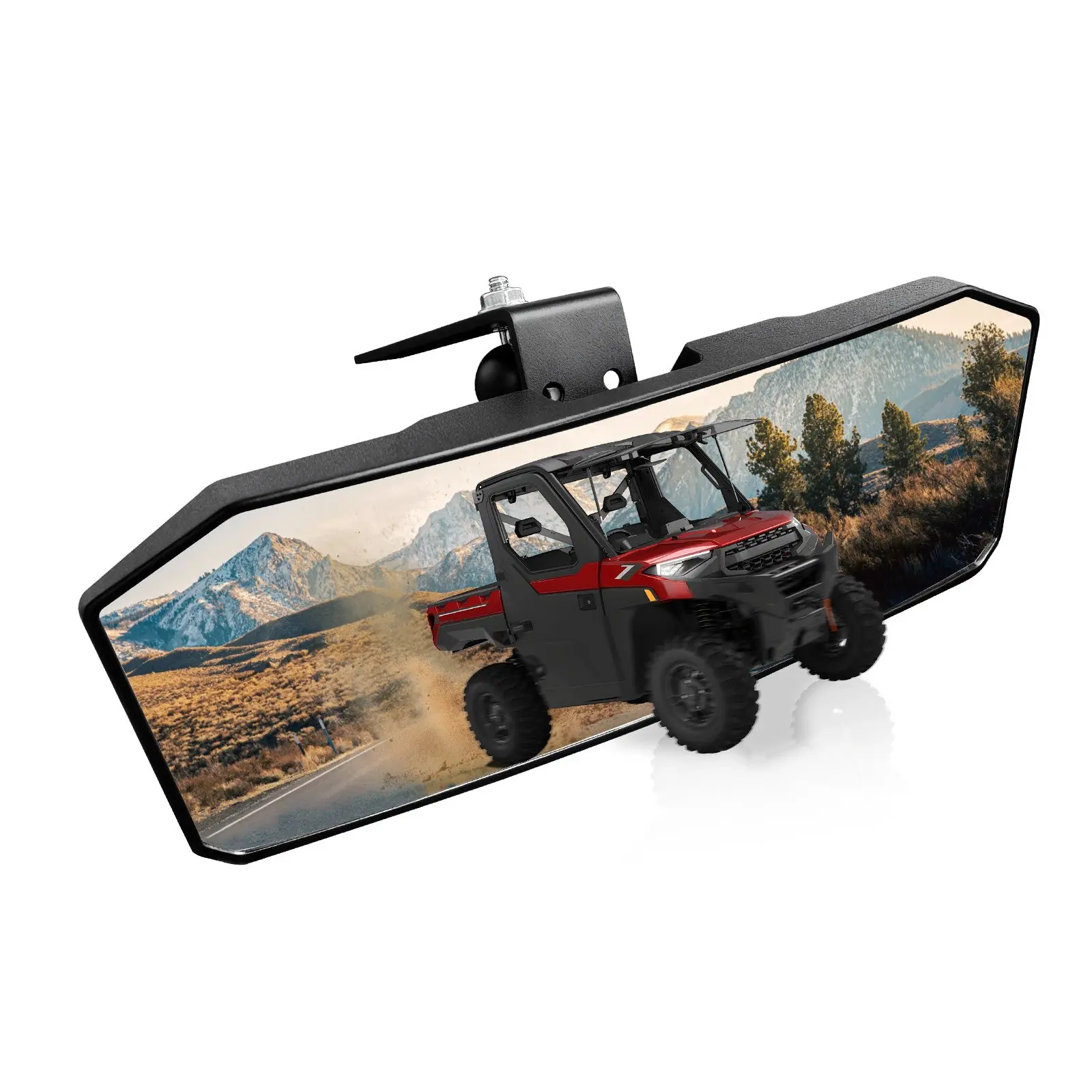 StarknightMT UTV Ranger Rear View Mirror Compatible with 2017-2025 Polaris Ranger XP 1000 Crew, 2020-2026 Ranger 1000, Anti-Vibration Convex Wide Angle UTV Rearview Mirror, Replacement for OEM 2879969