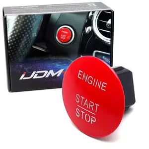 iJDMTOY Sports Red Engine Start/Stop Push Button Replacement, For Mercedes B C CL CLA CLS E GL GLA GLC GLE GLK GLS ML R SLK Class (Fit 2215450114, 2215450514, 2215450714, 221545071464)