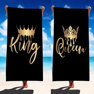 King Queen Cp Sand Beach Towel, Super Absorbent Quick Dry Microfiber Towels, Sun Protection Insulation, Perfect for Swimming Bathroom Sports Camping Travel