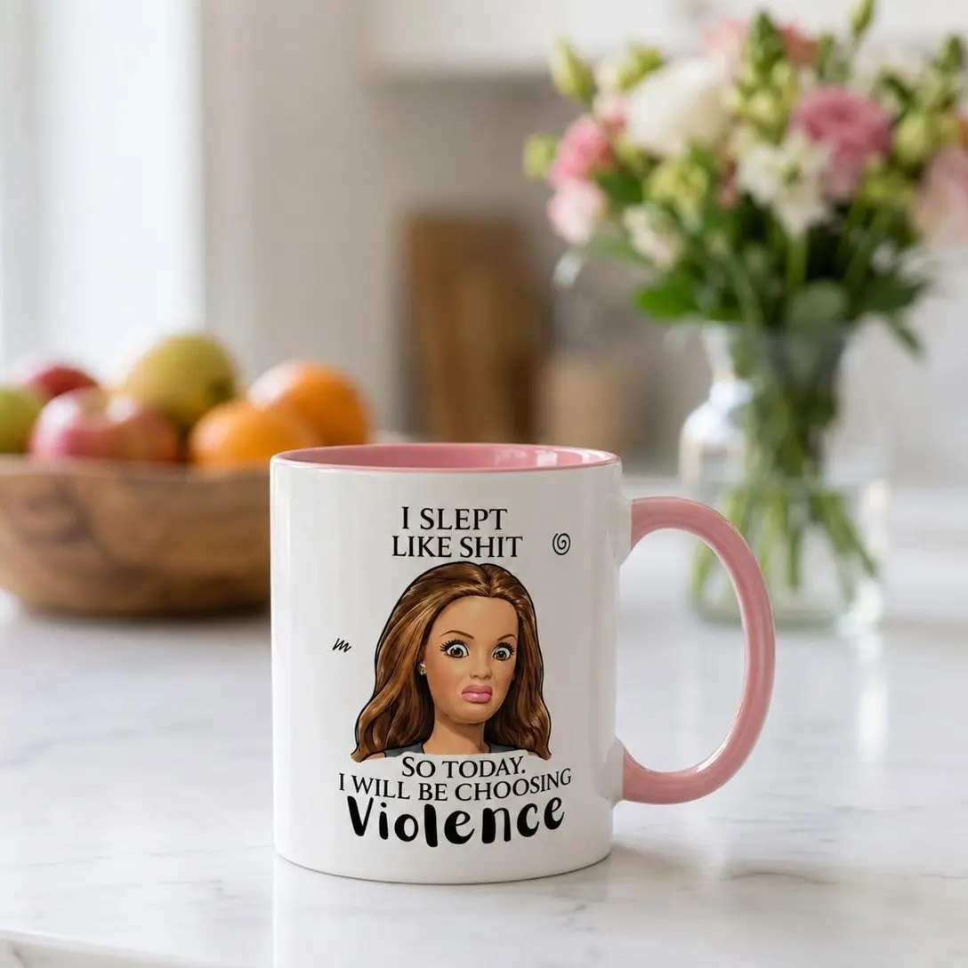 ShinyKT 11oz 15oz Ceramic Reusable Washable Drink Mug, Funny Barbie Meme Coffee Mug, Sarcastic Coworker Friend Morning Humor Gift, Birthday Gifts Mug For Women Best Friends Cup Drinkware