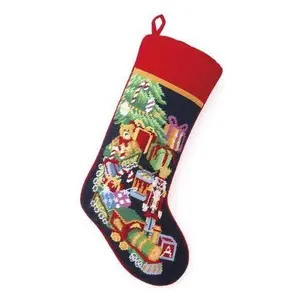 Toy Train Needlepoint Stocking