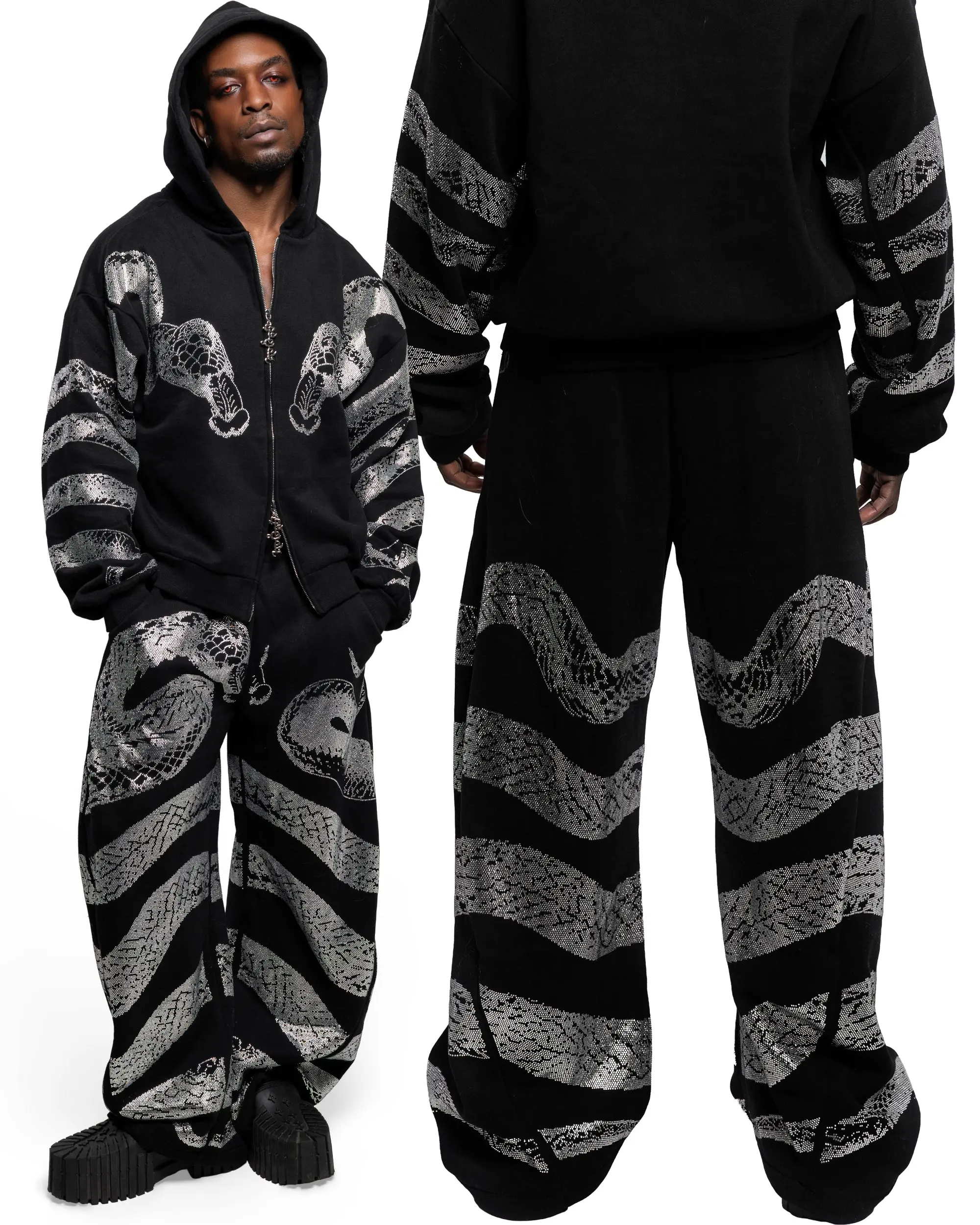 NUWA Anaconda Rhinestoned Jacket & pants