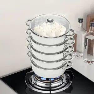 【Premium 5-Tier Stainless Steel Multifunctional Steamer】 Flexible 4-Grid + 1-Pot Design, Ideal for Daily Nutritious Meals & Low-Fat Diets