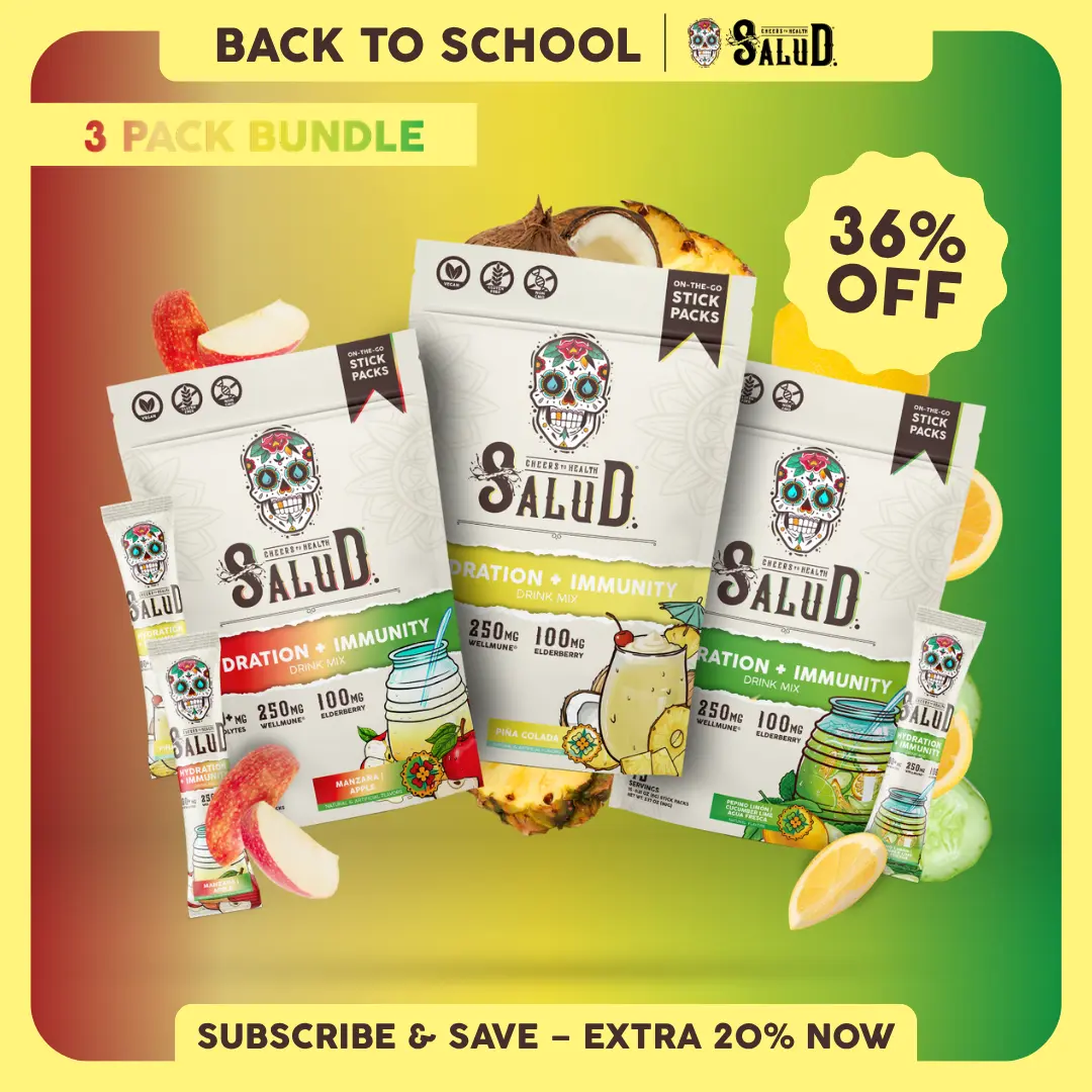 Salud 2-in-1 [Summer Vibes Trio] Agua Fresca Drink Mix, Hydration + Immunity, Electrolytes Powder, Agua Fresca Drink Mix, Elderberry, Dairy & Soy Free, Non-GMO, Gluten Free, Vegan, Low Calorie, 1g Sugar (3-Pack, 45 Servings)