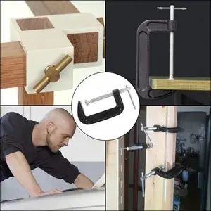 G-Shaped Clip Mini C Fixture with Sliding T-Shaped Handle, Adjustable Clamp Height, Ideal for Woodworking, Welding, and Metal Workpieces, Durable Design