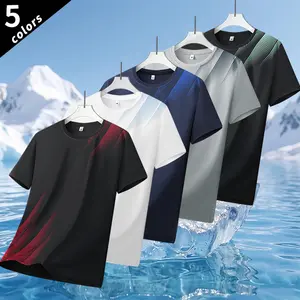 Men’s 5-Pack Quick-Dry Sports T-Shirts, Breathable Mesh Material, Featuring a Flexible, Fashionable Gradient Design with Multiple Options, Perfect for Gym Workouts, Running, and Outdoor Activities