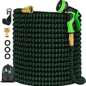 3750D 100ft Garden Hose with Sprayer, 1 Set Lightweight, Flexible & Portable Garden Hose with 10-pattern Spray Nozzle, Durable & Leak-Proof Hose Pipe for Garden Watering