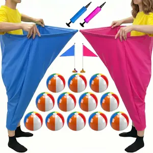 [HAPPY APLENTY] Memorial Day Weekend Gathering Favorite: 18-Piece Granny Pants Game Set with Beach Balls | Hilarious Outdoor Interactive Game for Family BBQ & Yard Fun | Giant Tossing Pants for Kids & Adults, Perfect for Birthday, Picnic & Team Building