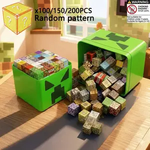 100/150/200PCS Magnetic Tiles Building Blocks Set in Random Assorted Styles | STEM Sensory Toys for Kids Ages 3-5 4-8 | 3D Educational Construction Learning Set with Storage Box | Christmas Birthday Gifts for Boys Girls