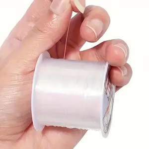 1pc White Durable Nylon Transparent Fishing Line, 55 Yards Strong Invisible Monofilament Rope for Hanging Balloons, Wreaths, Crafts & Decorations - Ideal for Beading and Sewing Projects