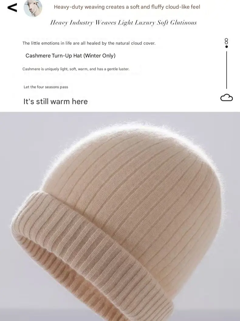 Thick Warm Cashmere Knit Hat