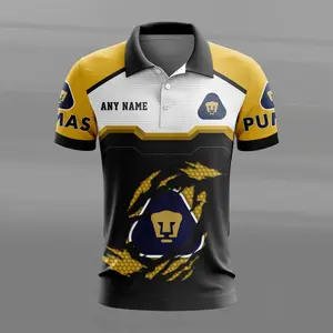 LIGA MX Pumas UNAM Personalized Name MultiColor Polo Design ST2603
