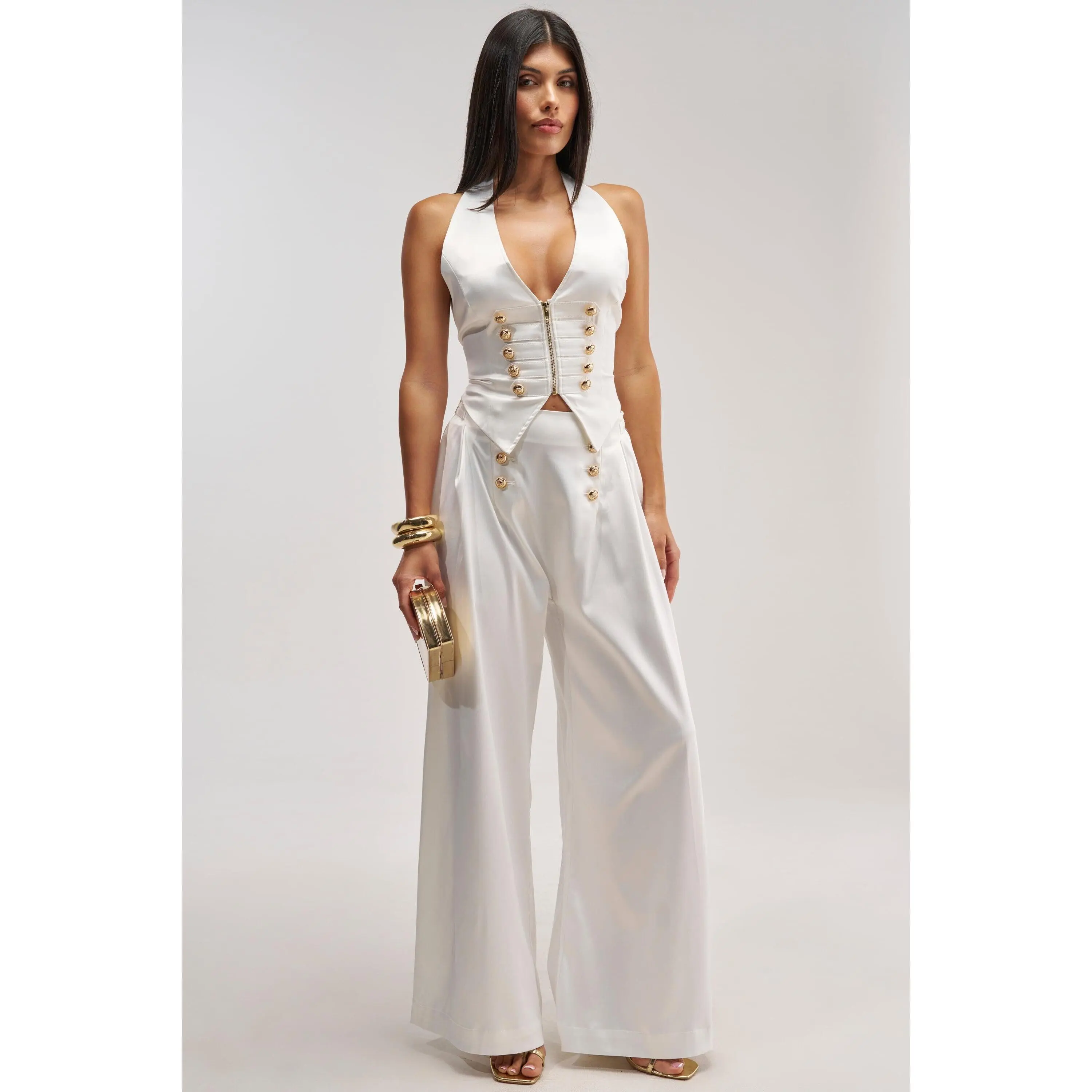 WHITE PARTY EMBELLISHED RELAXED PANT
