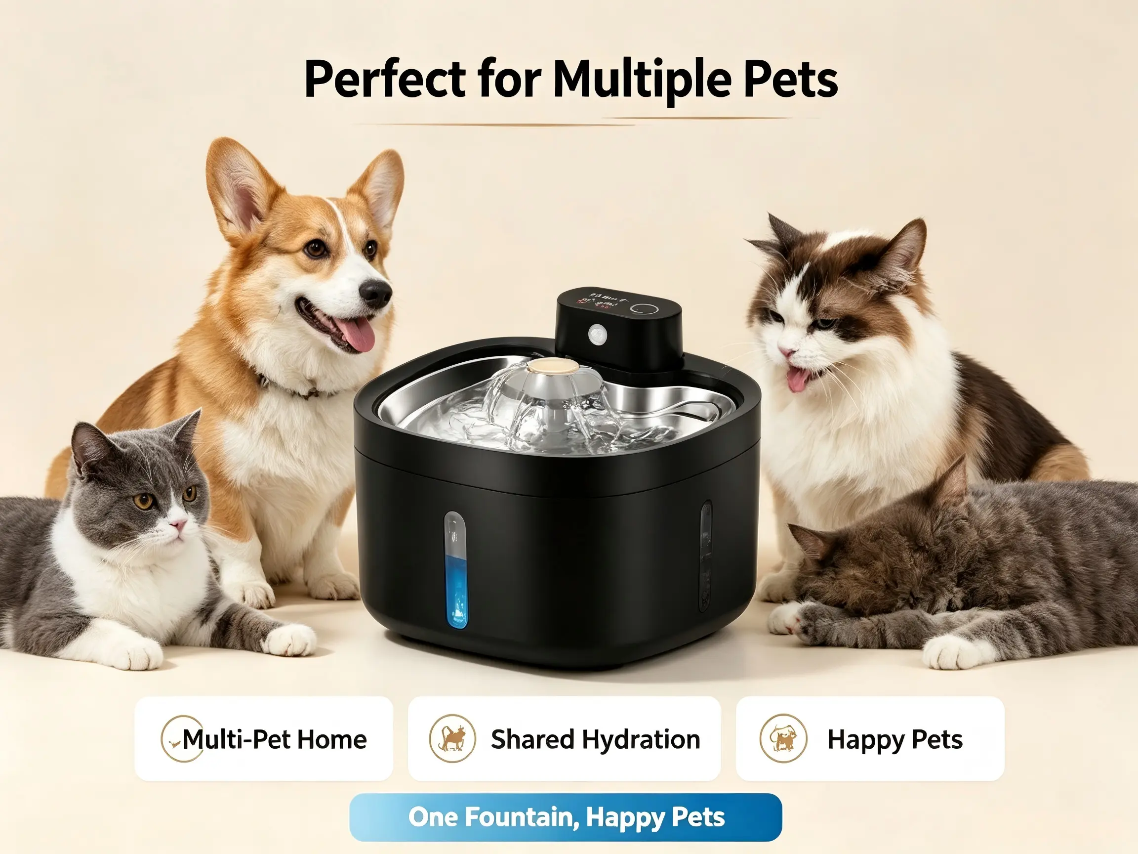 Prevent Pet UTI! Smart Wireless Cat Water Fountain with UV Sterilization & Motion Sensor (2.6L) bowl cheer bebedero automatic