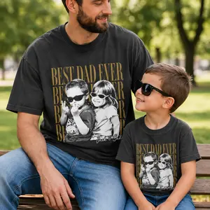 [Send Your Custom Image To Us] Custom Dad Vintage Photo Shirt Personalized Fathers Day Shirt With Kids Photo, Funny Dad Shirt, Best Dad Ever Shirt, New Dad Gift