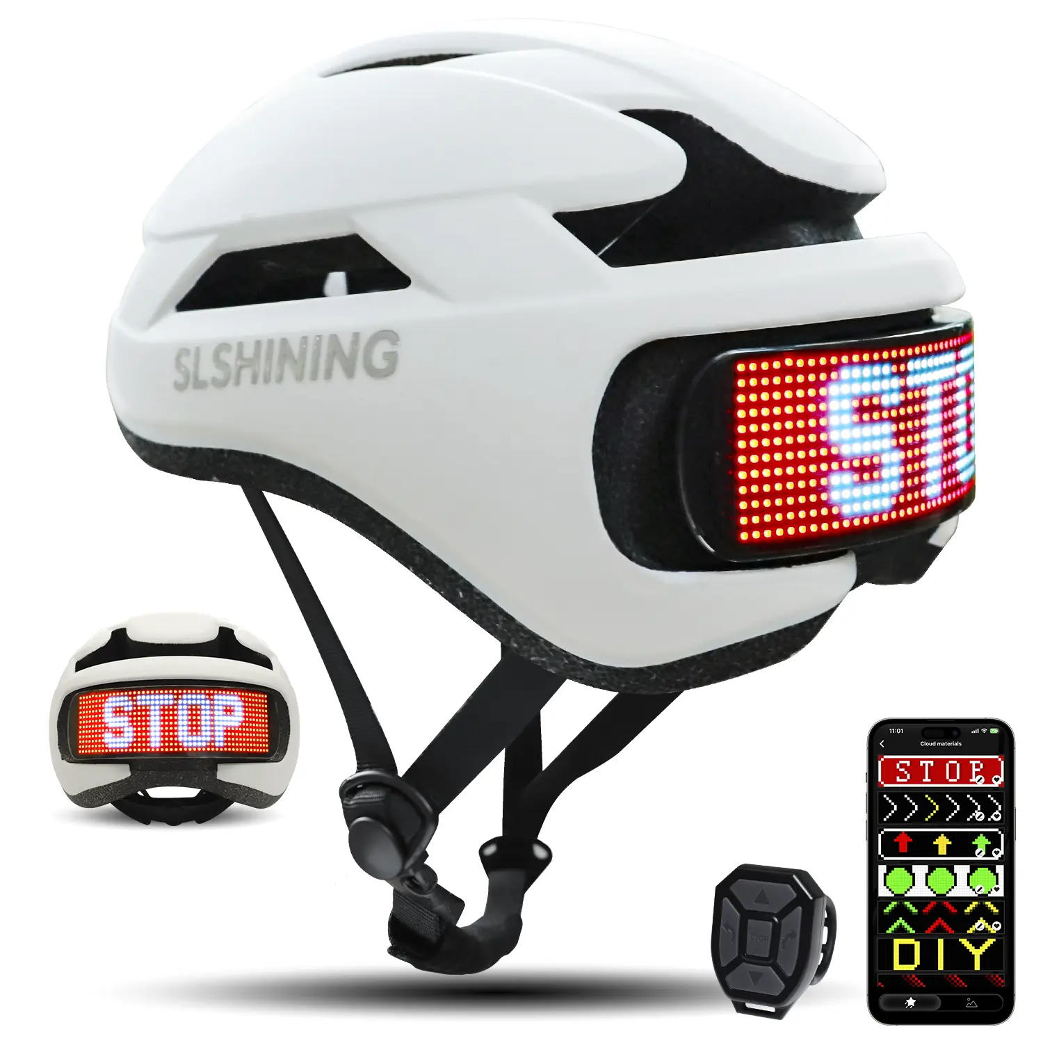 SLSHINING Durable Protective Gear Sports Accessory Bike Helmet - Remotely Controlled LED Smart Cycling Helmet - All Season Ventilated, Thermal Protection - CPSC Certified,camping essentials