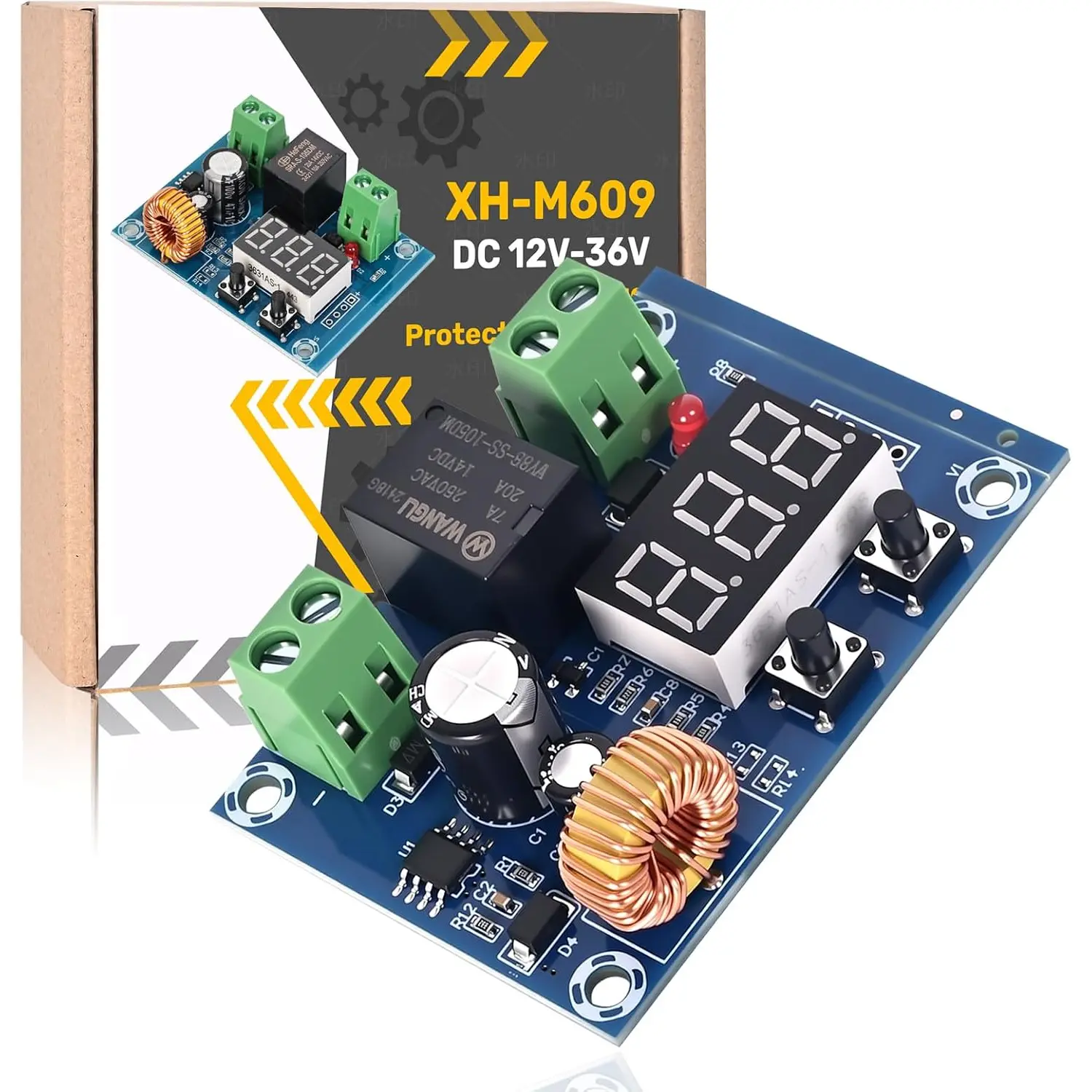 1pcs 12V-36V DC Voltage Protection Module Digital Low Voltage Protector Disconnect Switch Over Discharge Protection Module