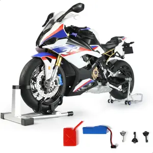 1/6 Scale S1000RR Style Superbike Large Format Die-Cast Model – Premium Alloy Metal Racing Motorcycle with Rotating Front Wheel, No Assembly Flagship Collectible Display Gift for Adults White