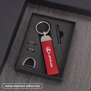 High-Quality Zinc Alloy Suede Car Keychain, Fashionable Alloy Keychain, Leather Key Ring for Lexus Models, Durable Car Logo Accessory, Stylish Men's Keyring