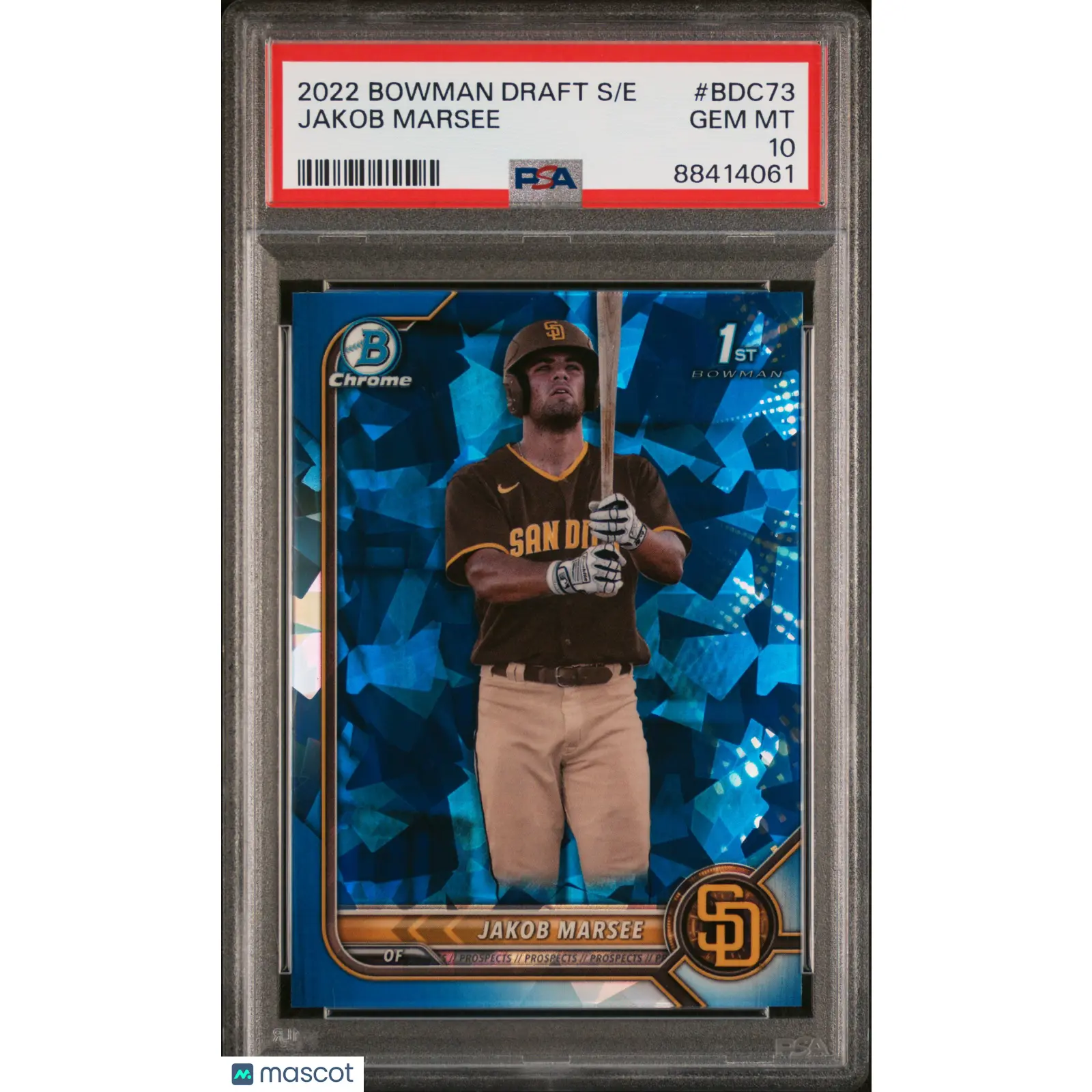 Bowman 2022 Draft Chrome Sapphire Edition Baseball—Jakob Marsee #BDC73 —PSA 10