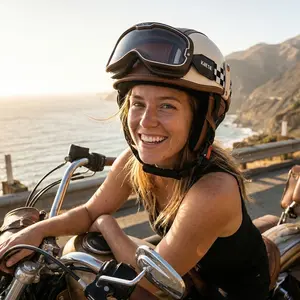 Vintage Half Shell Motorcycle Helmet DOT Approved with Goggles and Face Bandana Gift for Cruiser Biker