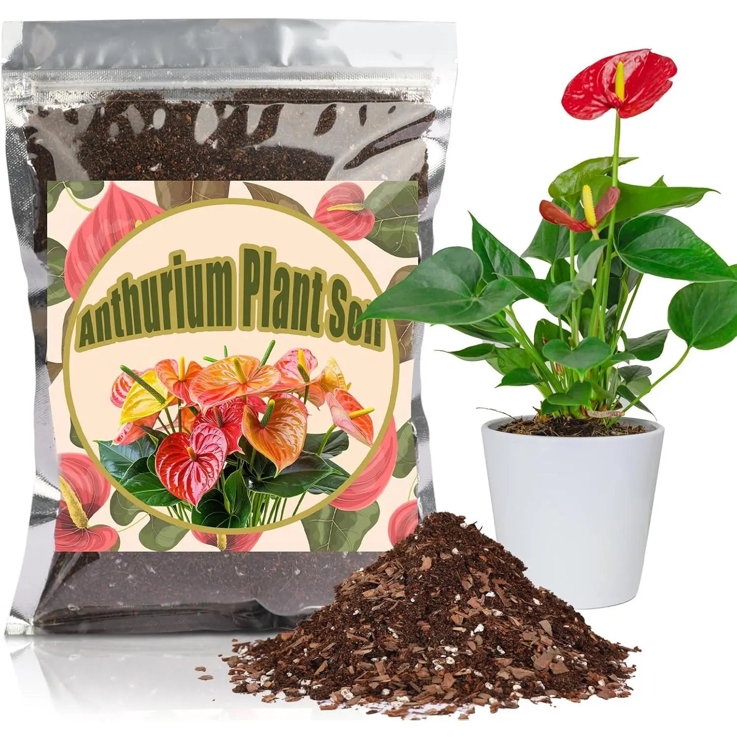 All- Potting Soil for Anthurium & Indoor 1qt - Enhanced Drainage, No