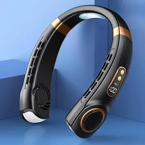 2026 Mini Hanging Neck Fan Portable Bladeless Neck Fan Air Cooler Digital Display Rechargeable Air Conditioner Neck Ventilator