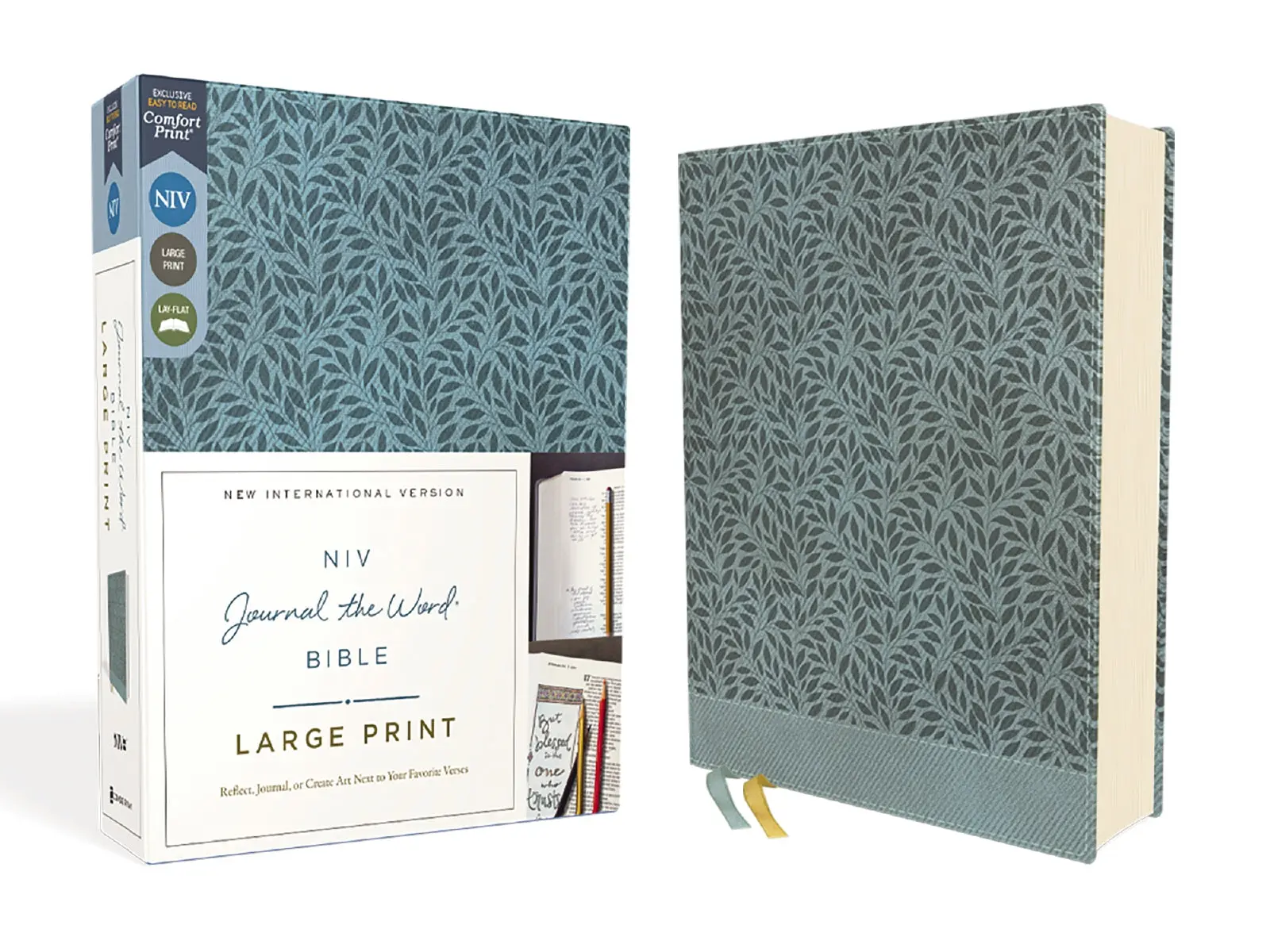 NIV, Journal the Word Bible (Perfect for Note-Taking), Large Print, Red Letter, Comfort Print: Reflect, Take Notes, or Create Art Next to Your Favorite Verses